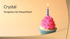  Presentation with pink birthday - Amazing slides having birthday cupcake with candle backdrop and a  colored foreground