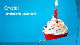  Presentation with cupcake - Slide deck featuring birthday cupcake background and a light gray colored foreground