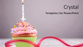  Presentation with birthday greetings - Audience pleasing slides consisting of birthday cupcake backdrop and a light gray colored foreground