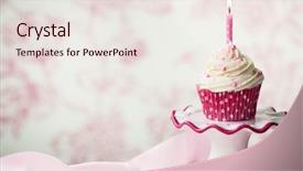  Presentation with cupcake - Presentation theme with birthday cupcake background and a lemonade colored foreground