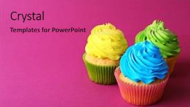  Presentation with pink birthday - PPT theme having birthday cupcakes on pink background background and a  colored foreground