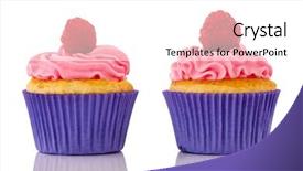  Presentation with pink birthday - Beautiful theme featuring birthday cupcakes with confetti backdrop and a white colored foreground