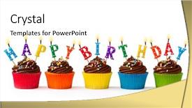  Presentation with cupcakes - Theme enhanced with birthday cupcakes background and a white colored foreground