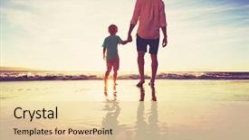  Presentation with father son hands - Cool new slide deck with birthday dad - father and son holding hands backdrop and a lemonade colored foreground