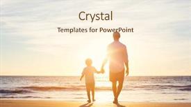  Presentation with father birthday - Colorful PPT theme enhanced with birthday dad - father and son walking together backdrop and a cream colored foreground