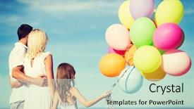  Presentation with summer celebration - Beautiful slide deck featuring birthday dad - summer holidays celebration children backdrop and a soft green colored foreground