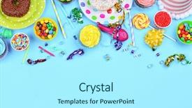  Presentation with birthday - Slides having birthday decor on color background background and a arctic colored foreground