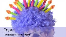  Presentation with birthday - Audience pleasing presentation theme consisting of birthday dog - bulldog wearing clown backdrop and a light blue colored foreground