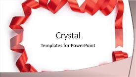  Presentation with red ribbon hiv - Cool new PPT theme with birthday frame - red ribbon surrounding copyspace backdrop and a white colored foreground