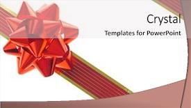  Presentation with gift ribbon - Presentation theme featuring red gift ribbon and bow background and a lemonade colored foreground