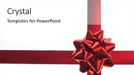  Presentation with red bow - Colorful presentation theme enhanced with red gift ribbon and bow backdrop and a white colored foreground