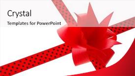  Presentation with red ribbon hiv - Slides featuring red gift ribbon and bow background and a sky blue colored foreground