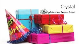  Presentation with birthday - Beautiful presentation featuring birthday gift isolated on white backdrop and a white colored foreground