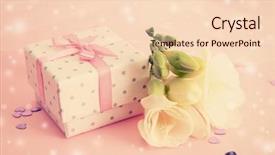  Presentation with flower beautiful lilac border - Slide deck enhanced with birthday gifts - beautiful little gift box background and a lemonade colored foreground