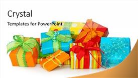  Presentation with boxes - Theme featuring birthday gifts - colorful gift boxes isolated background and a white colored foreground
