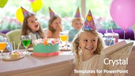  Presentation with 70 birthday party - Theme having birthday girl at a birthday background and a  colored foreground