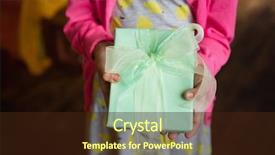  Presentation with birthday presentation - Amazing theme having birthday girl holding gift box backdrop and a wine colored foreground