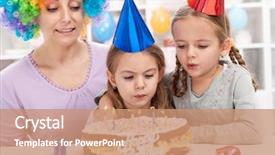  Presentation with birthday cake - Audience pleasing PPT theme consisting of birthday girl making a wish backdrop and a  colored foreground