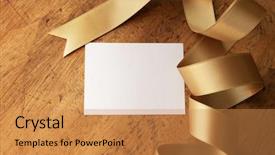  Presentation with birthday card - Colorful presentation enhanced with birthday greeting card - curled gold ribbon backdrop and a gold colored foreground