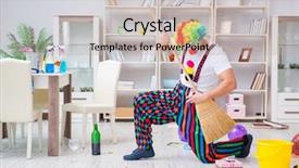  Presentation with clown - Cool new presentation theme with guitar birthday - funny clown doing cleaning backdrop and a  colored foreground