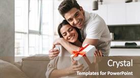  Presentation with happy birthday - Amazing PPT layouts having birthday husband - happy lovely young couple celebrating backdrop and a coral colored foreground