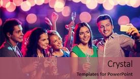  Presentation with holidays - Amazing PPT theme having holidays technology nightlife and people backdrop and a coral colored foreground