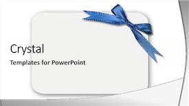  Presentation with birthday card - Beautiful presentation featuring birthday name - blue bow on a white backdrop and a white colored foreground