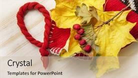  Presentation with knitted knitting needle - Beautiful slides featuring birthday november - autumn still life knitted cap backdrop and a  colored foreground