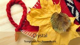  Presentation with knitted knitting needle - Slides having birthday november - autumn still life knitted cap background and a  colored foreground