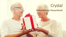  Presentation with christmas holidays - PPT theme with birthday old man - family holidays christmas age background and a cream colored foreground