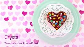  Presentation with rainbow birthday cake - PPT theme consisting of birthday paperplate - delicious rainbow mini cake background and a  colored foreground