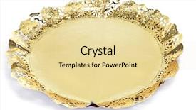  Presentation with cream gold texture paper - PPT theme having birthday paperplate - golden paper lace doily background and a  colored foreground