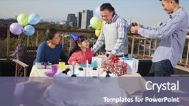  Presentation with generation family farm - Theme enhanced with birthday part multi-generation family background and a gray colored foreground