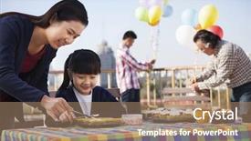  Presentation with atp generation - Colorful slide deck enhanced with birthday part multi-generation family backdrop and a coral colored foreground