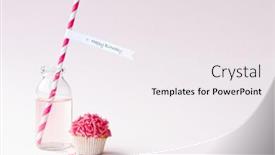  Presentation with pink birthday - Slide deck with birthday-party-background-with-cupcake background and a white colored foreground