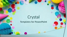  Presentation with birthday party - Beautiful PPT layouts featuring birthday party background backdrop and a cool aqua colored foreground