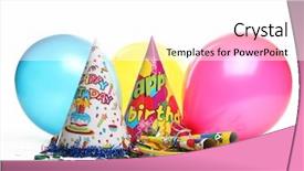  Presentation with birthday party - PPT layouts with birthday party decorations isolated background and a white colored foreground