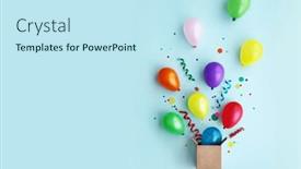  Presentation with birthday party - Theme enhanced with birthday-party-flat-lay background and a sky blue colored foreground
