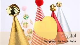  Presentation with birthday kids - Presentation theme having birthday-party-hats-birth-day background and a yellow colored foreground
