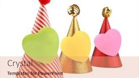  Presentation with birthday kids - Slides having birthday-party-hats-birth-day background and a coral colored foreground