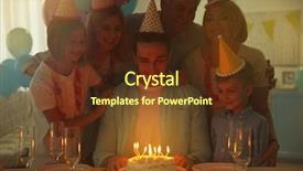  Presentation with birthday party - Beautiful PPT theme featuring birthday party in big happy backdrop and a tawny brown colored foreground