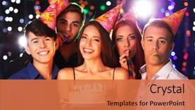  Presentation with birthday party - PPT layouts featuring birthday party in club background and a red colored foreground