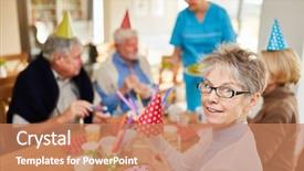  Presentation with retirement party - Amazing slide deck having birthday party in retirement backdrop and a coral colored foreground