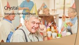  Presentation with retirement party - Audience pleasing presentation consisting of birthday party in the retirement backdrop and a lemonade colored foreground