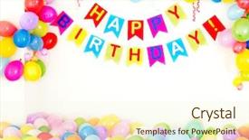  Presentation with birthday party - Colorful theme enhanced with birthday party interior backdrop and a cream colored foreground