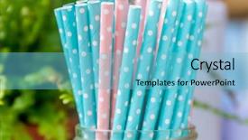  Presentation with birthday party - Beautiful theme featuring birthday party on natural background backdrop and a light blue colored foreground