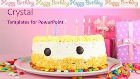 Presentation with happy birthday cake - Amazing slides having birthday-postcard-happy-birthday-cake backdrop and a lemonade colored foreground