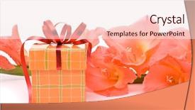  Presentation with gift - Amazing slides having birthday present - beautiful gladiolus and gift box backdrop and a lemonade colored foreground
