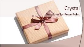  Presentation with craft - Slide deck with birthday present - craft gift box isolated background and a  colored foreground