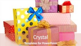  Presentation with gifts - Amazing presentation theme having birthday present - pile of colorful gifts boxes backdrop and a  colored foreground